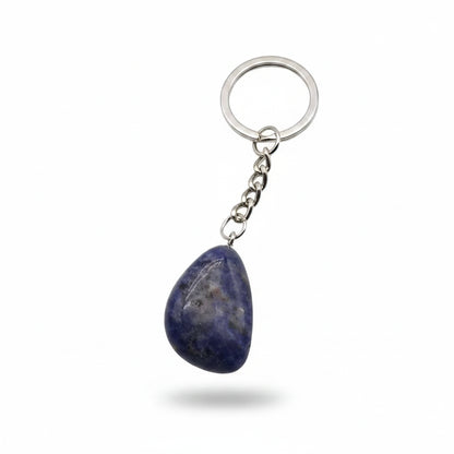 Porte-clés | Pierre précieuse taillée | Sivalc lapis lazuli / 15x30-20x40mm