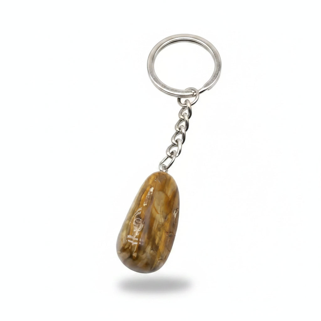 Porte-clés | Pierre précieuse taillée | Sivalc Picture Stone / 15x30-20x40mm