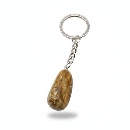 Porte-clés | Pierre précieuse taillée | Sivalc Picture Stone / 15x30-20x40mm