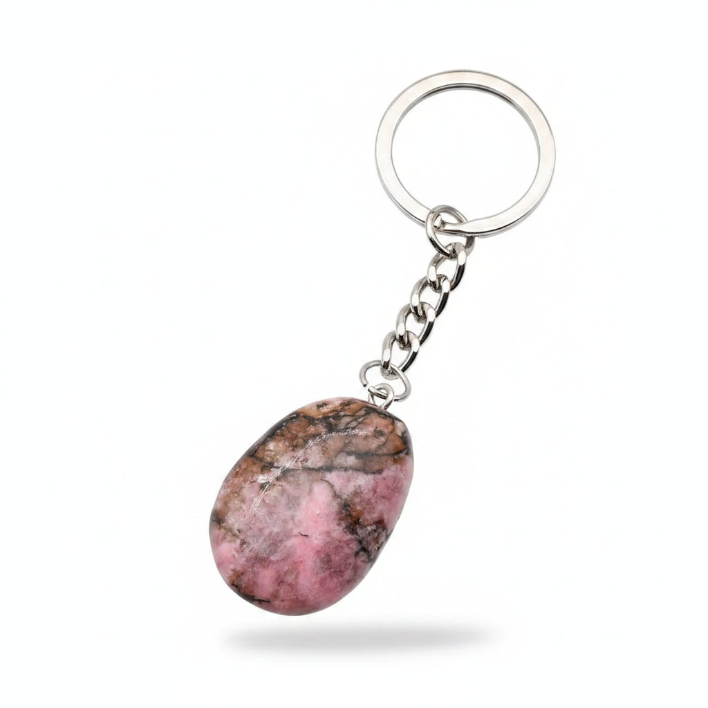Porte-clés | Pierre précieuse taillée | Sivalc Red Rhodochrosite / 15x30-20x40mm