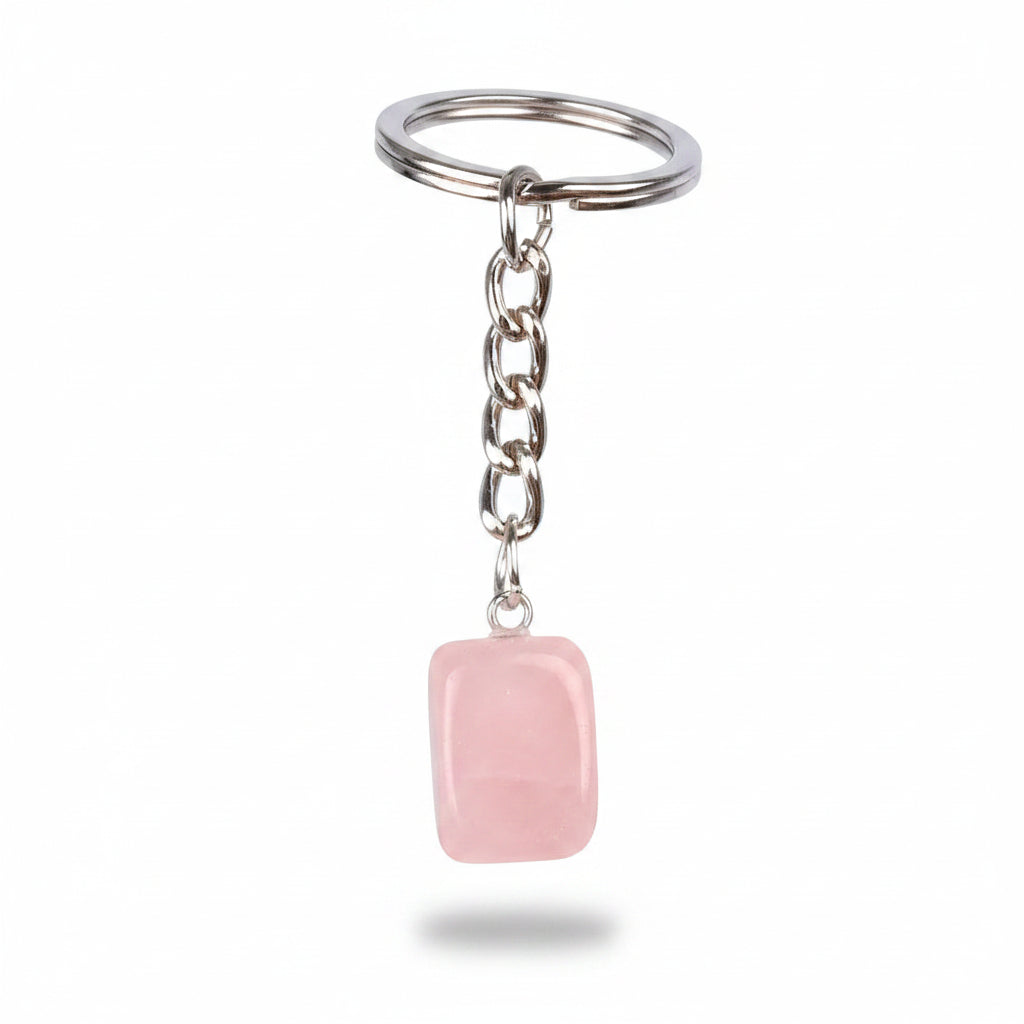 Porte-clés | Pierre précieuse taillée | Sivalc Rose Quartz