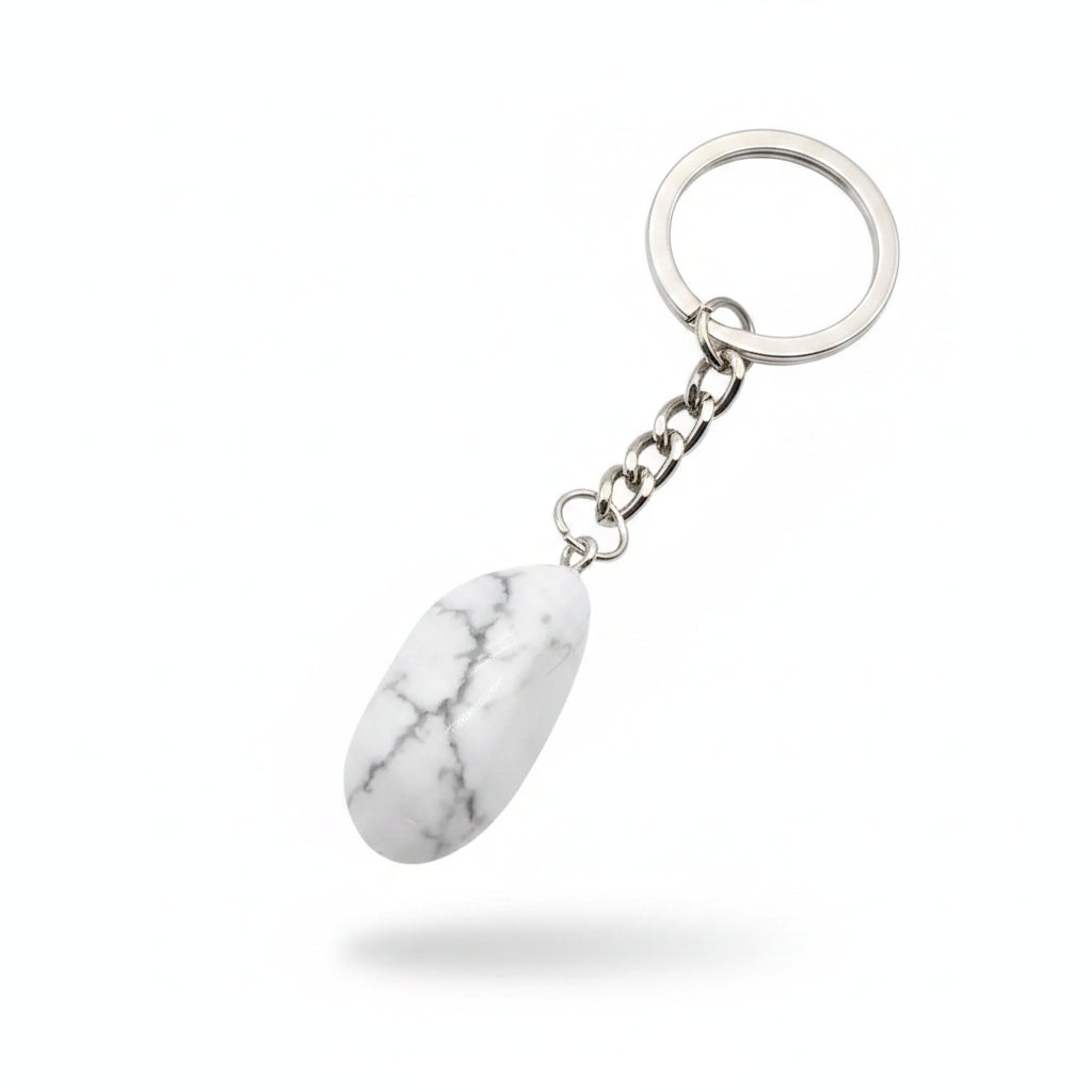 Porte-clés | Pierre précieuse taillée | Sivalc White Turquoise / 15x30-20x40mm