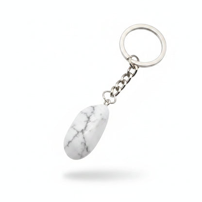 Porte-clés | Pierre précieuse taillée | Sivalc White Turquoise / 15x30-20x40mm