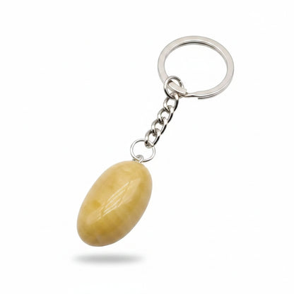 Porte-clés | Pierre précieuse taillée | Sivalc Yellow Jade / 15x30-20x40mm