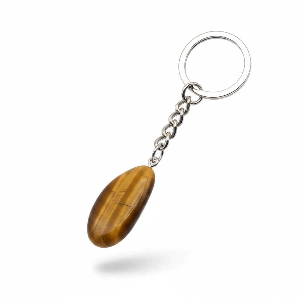 Porte-clés | Pierre précieuse taillée | Sivalc Yellow stone / 15x30-20x40mm
