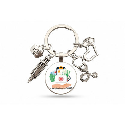 Porte-clés Stéthoscope Seringue Verre | Sivalc Assurance Médicale Main