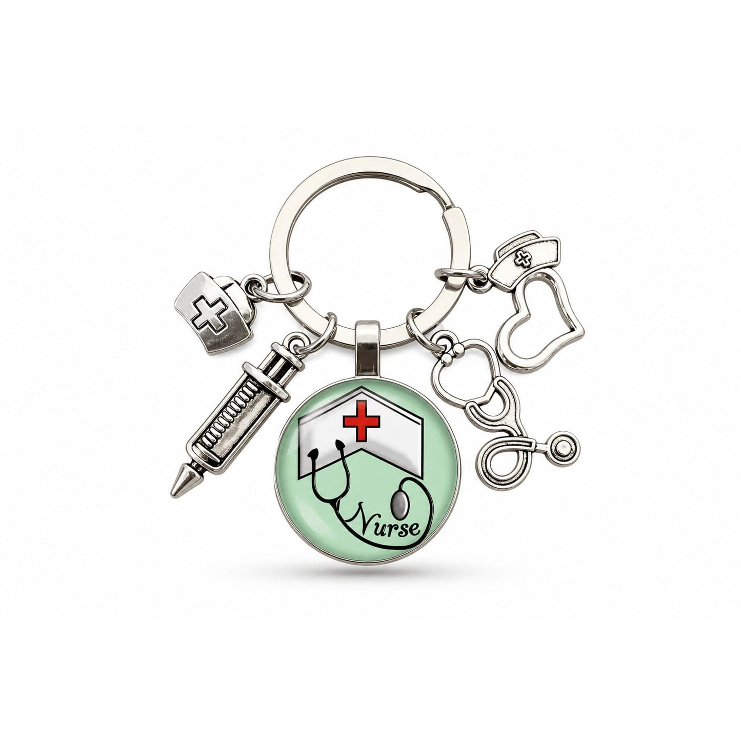 Porte-clés Stéthoscope Seringue Verre | Sivalc Bonnet Stéthoscope Nurse