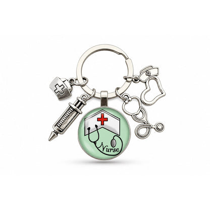 Porte-clés Stéthoscope Seringue Verre | Sivalc Bonnet Stéthoscope Nurse