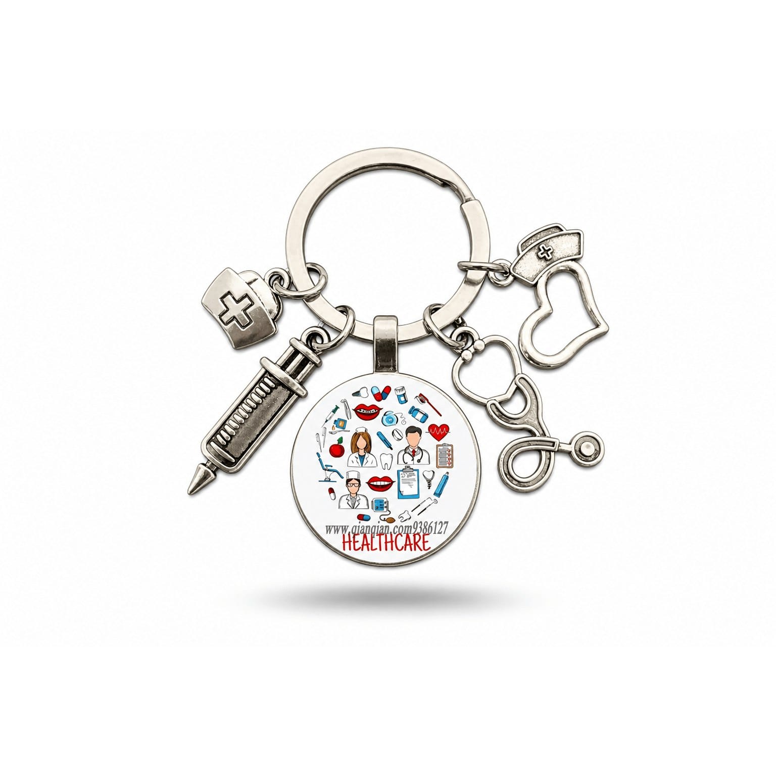 Porte-clés Stéthoscope Seringue Verre | Sivalc Healthcare Icônes Collage