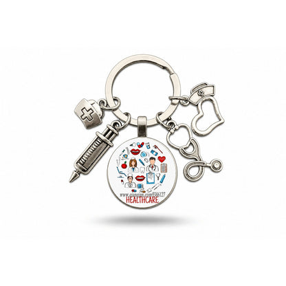 Porte-clés Stéthoscope Seringue Verre | Sivalc Healthcare Icônes Collage