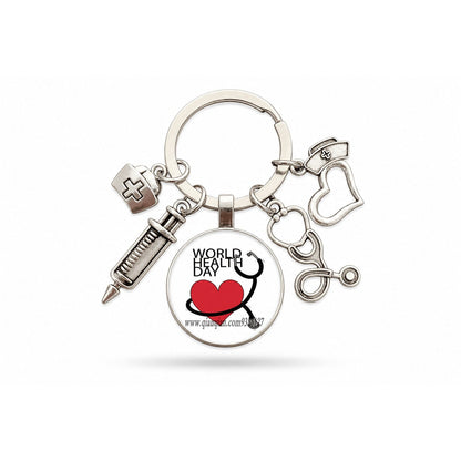 Porte-clés Stéthoscope Seringue Verre | Sivalc World Health Day