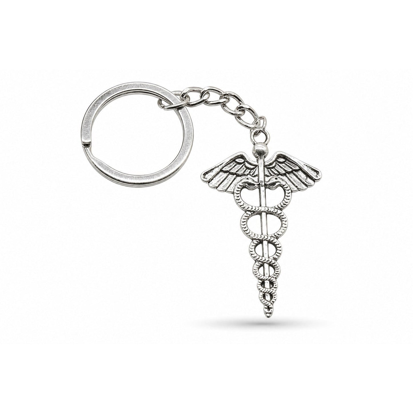 Porte-clés Symboles Médicaux Soignant | Sivalc Caducée 3 Argent