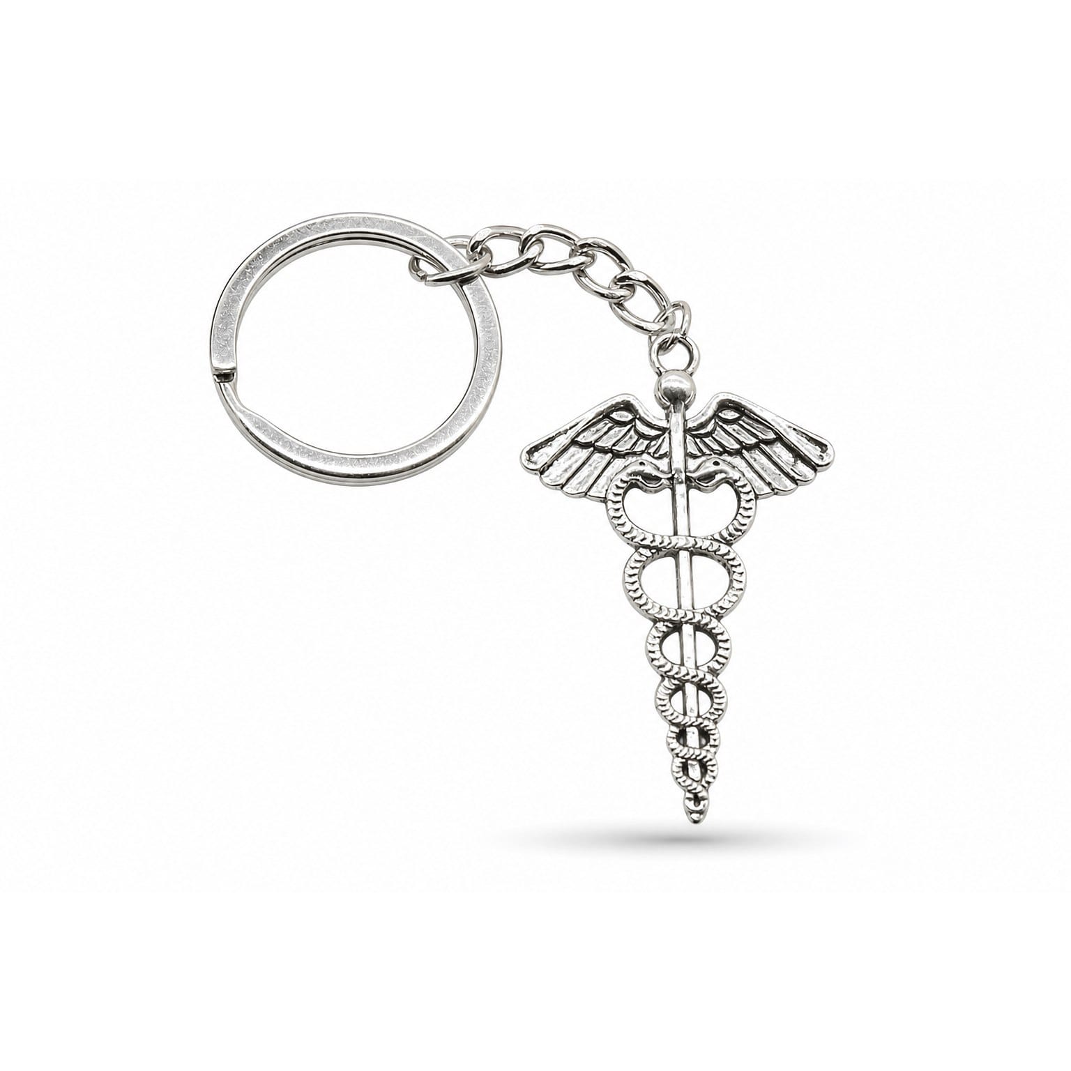Porte-clés Symboles Médicaux Soignant | Sivalc Caducée 3 Argent