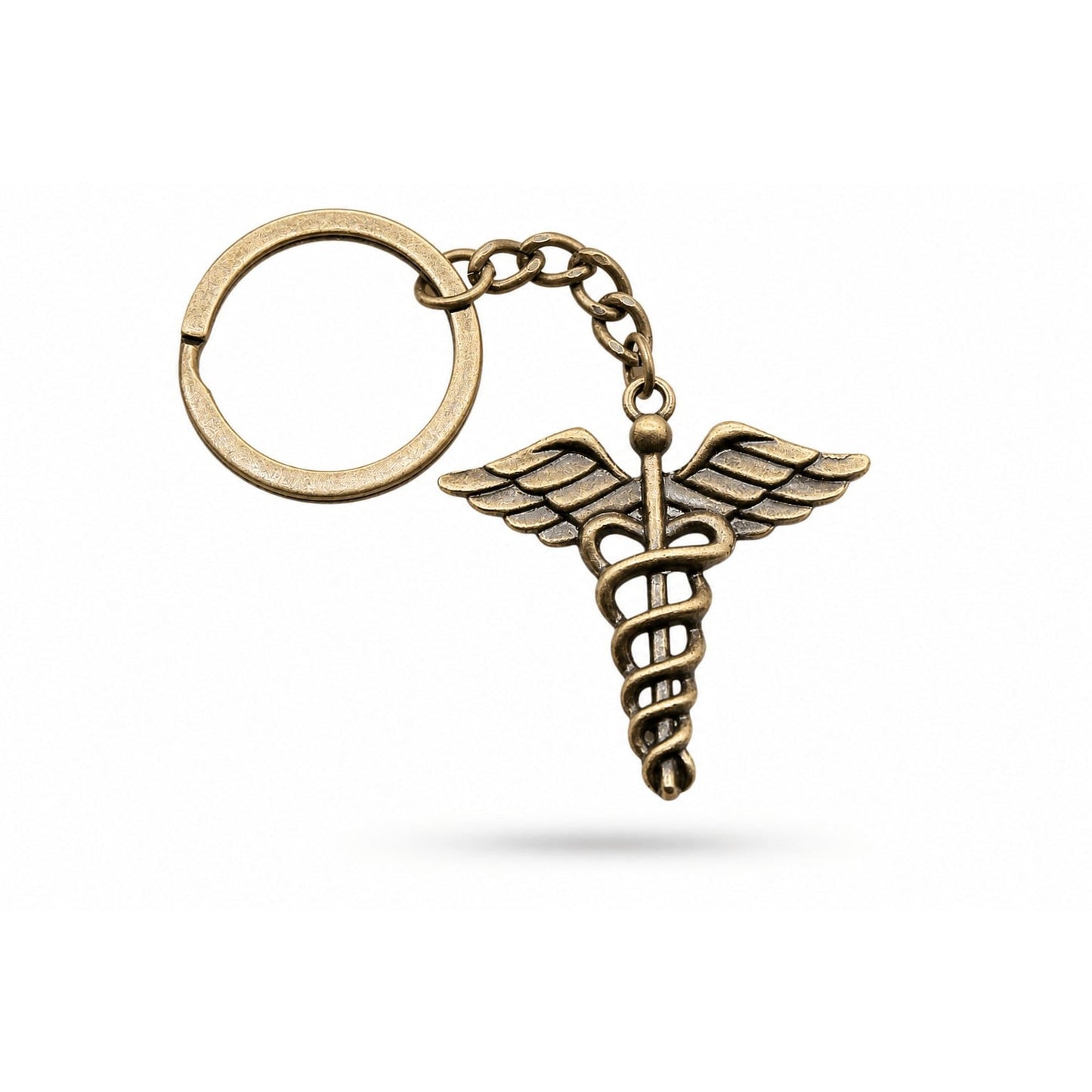Porte-clés Symboles Médicaux Soignant | Sivalc Caducée Bronze