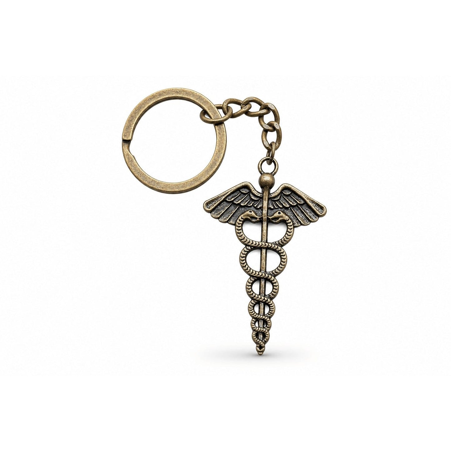 Porte-clés Symboles Médicaux Soignant | Sivalc Caducée Bronze 2