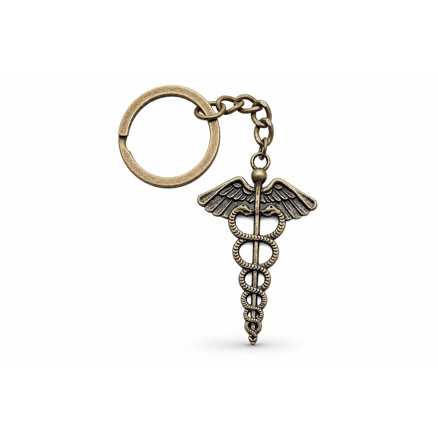 Porte-clés Symboles Médicaux Soignant | Sivalc Caducée Bronze 2