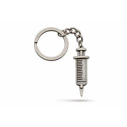 Porte-clés Symboles Médicaux Soignant | Sivalc Seringue 3 Argent