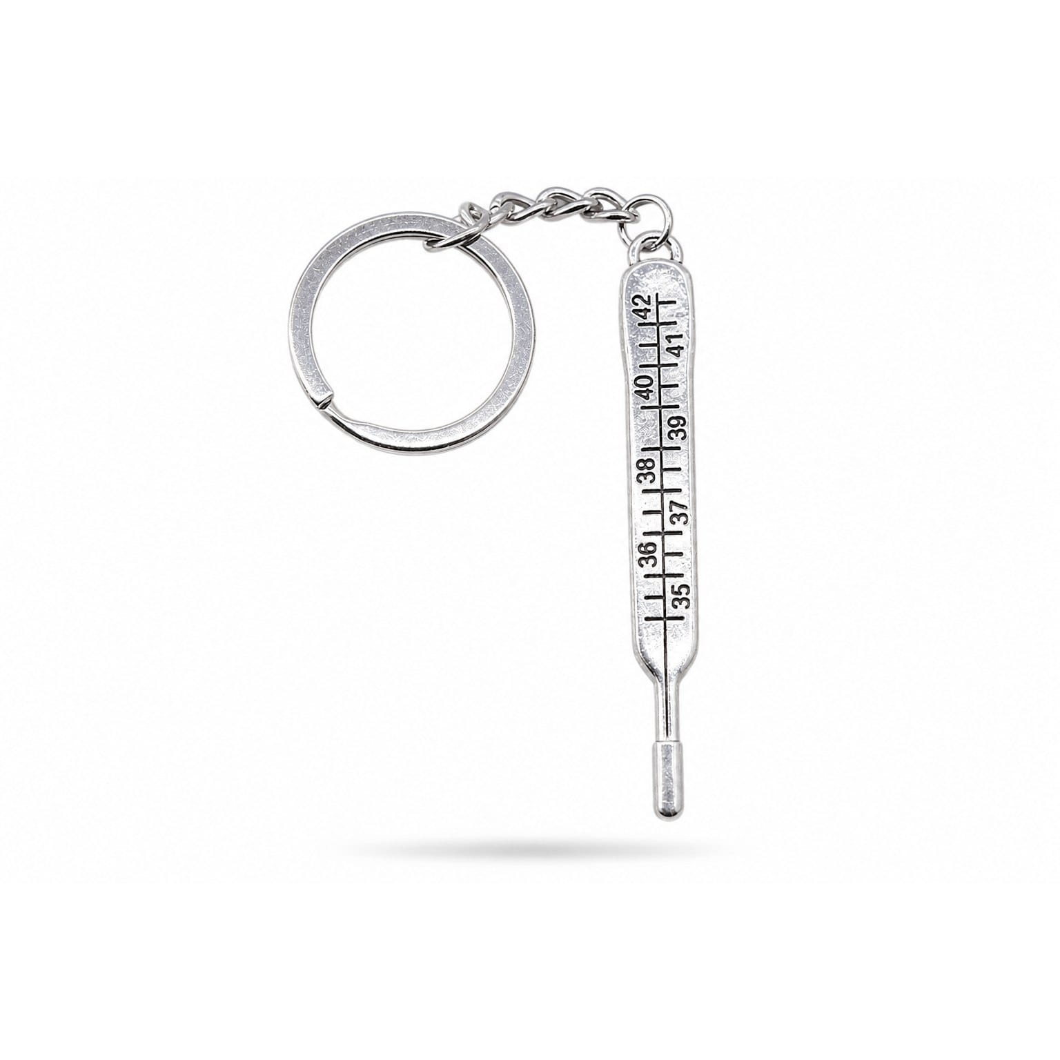Porte-clés Symboles Médicaux Soignant | Sivalc Thermomètre Argent